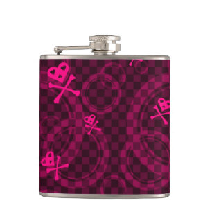 Flasques Motif rose d'Emo avec des cercles