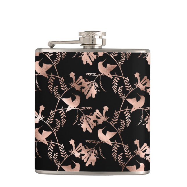 Flasques Motif rose Gold Hummingbird (Devant)