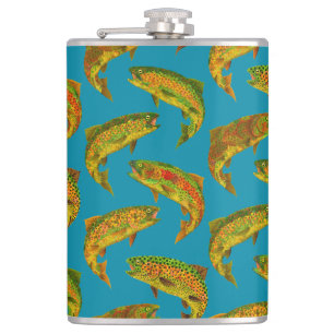 Flasques Motif sans couture de truite arc-en-ciel de la feu