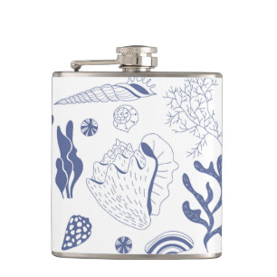 Flasques Motif sans joint avec coquillages