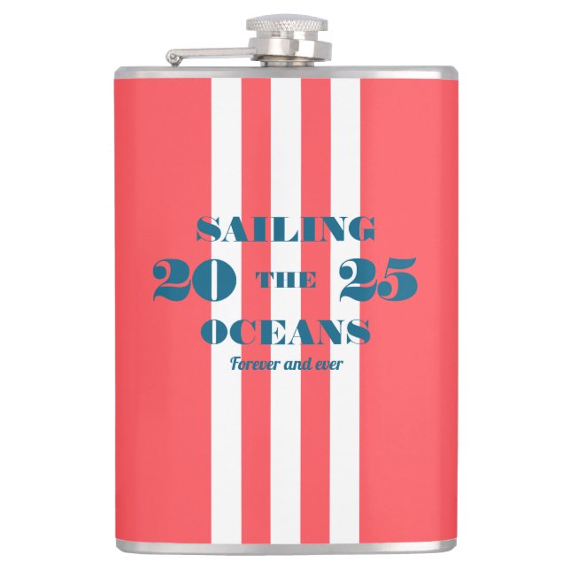 Flasques Nautical Party Vinyl Wrapped Flask (Devant)