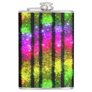 Flasques Neon Rainbow Shimmer Stripes