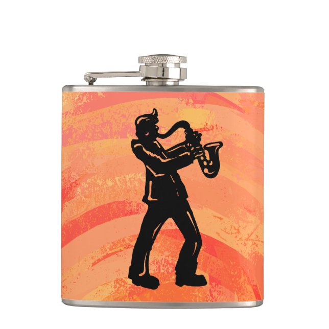 Flasques New York Boogie Nights Saxophone Orange (Devant)