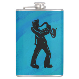 Flasques New York Boogie Nuits Saxophone Bleu