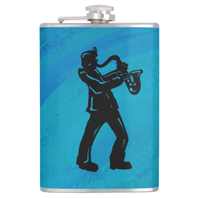 Flasques New York Boogie Nuits Saxophone Bleu (Devant)