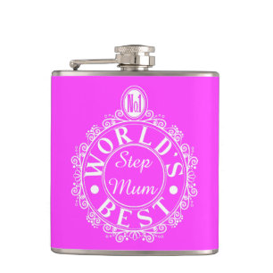 Flasques No.1 World’s Best Step maman classique blanc rose