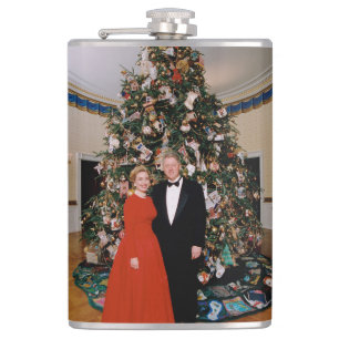 Flasques Noël du président américain Bill Clinton et Hillar