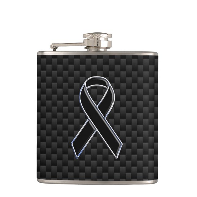 Flasques Noir Chrome Style ruban Sensibilisation Fibre de c (Devant)