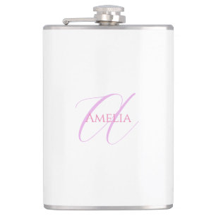 Flasques Nom Chic Monogramme Lettre initiale Calligraphie