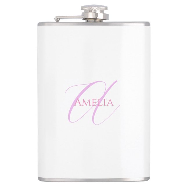 Flasques Nom Chic Monogramme Lettre initiale Calligraphie (Devant)