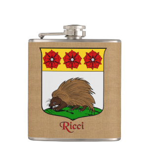 Flasques Nom de famille italien Ricci Heraldique Shield