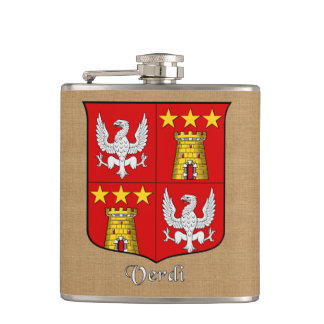 Flasques Nom de famille italien Verdi Heraldique Shield
