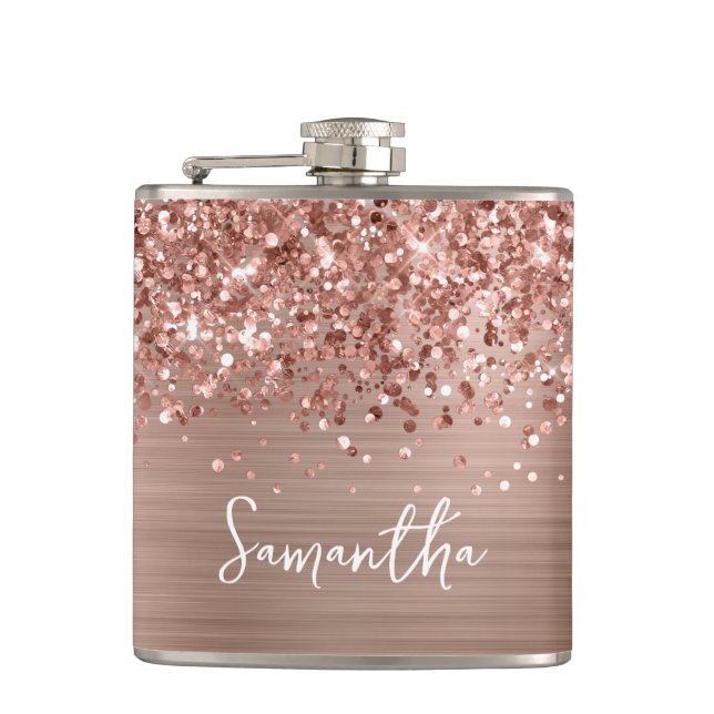 Flasques Nom du glamour or Rose Glitt (Devant)