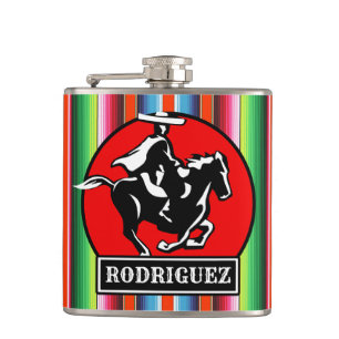 Flasques Nom personnalisé Charro Horse espagnol mexicain Se