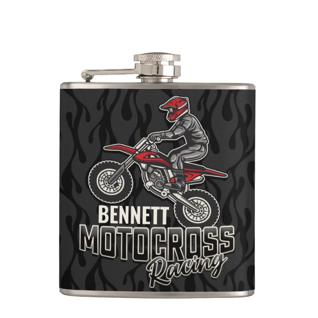Flasques Nom personnalisé Dirt Vélo Rider Motocross Racing (Devant)