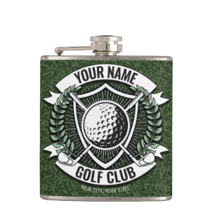 Flasques NOM personnalisé Golfer Golf Club Turf Clubhouse