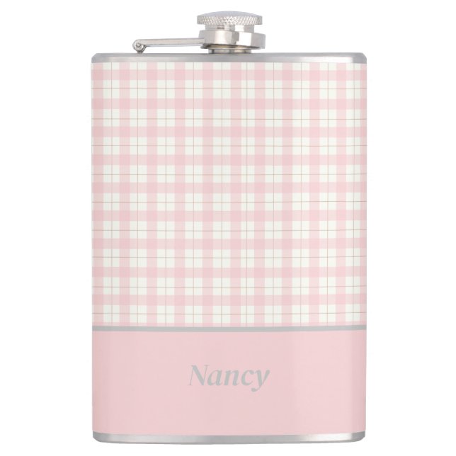 Flasques Nom personnalisé minimaliste rose (Devant)