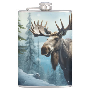 Flasques Nom personnalisé Moose d'hiver