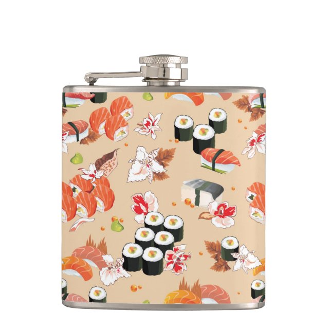 Flasques Nourriture japonaise : Motif 3 de sushi (Devant)