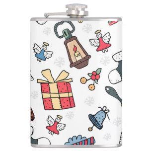 Flasques Nouvel An : Motif de Noël.