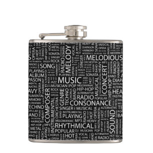 Flasques Nuage de mot de motif de MUSIQUE
