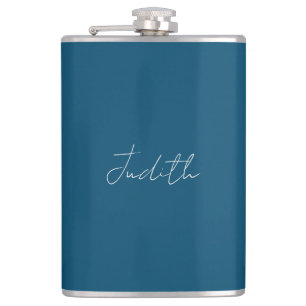 Flasques Ocean Blue Professional Calligraphy Ajouter un nom