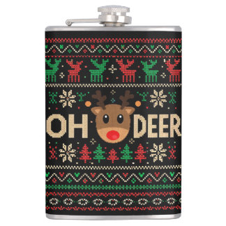 Flasques Oh Deer Ugly Christmas Sweater Flask