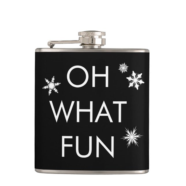 Flasques Oh What Fun Christmas Snowflake Flask -noir/blanc (Devant)