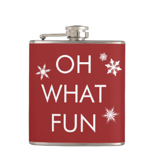 Flasques Oh What Fun Christmas Snowflake Flask - Rouge
