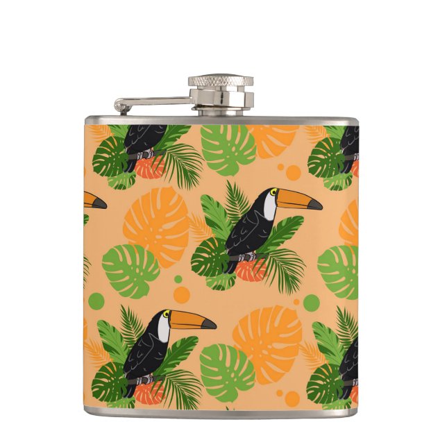 Flasques Oiseau tropical Toucan Motif sans couture (Devant)
