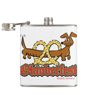 Flasques Oktoberfest-Cartoon-Pretzel-Doxie