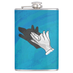 Flasques Ombre de loup sur bleu