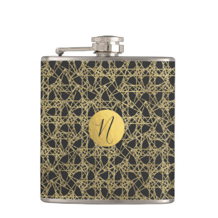 Flasques Or Gratté Glamour Moderne Unique Monogramme
