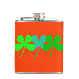 Flasques Orange Green Shamrocks St. Patricks Jour 4Molly