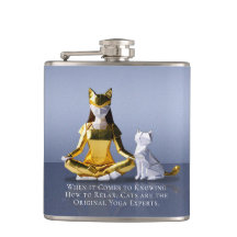 Origami Gold Foil Yoga Méditer Catwoman and Cat