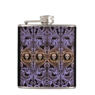 Flasques Ornement pourpre de Goth avec le crâne