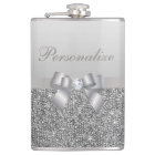 Paillettes, arc et diamant argentés imprimés