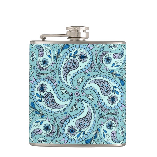 Flasques Paisley en bleu bébé (Devant)