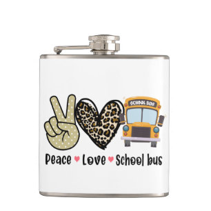 Flasques Paix, Amour, Bus scolaire