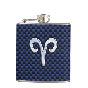 Flasques Panneau Zodiac Silver Aries Bleu Carbone Fibres Im
