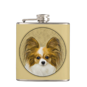 Flasques Papillon (Hound Tri) Peinture - Art Chien original