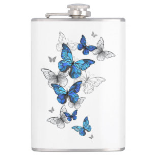 Flasques Papillons volants bleus Morpho