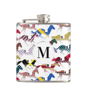Flasques Partez pour les courses de chevaux Jockey Motif en
