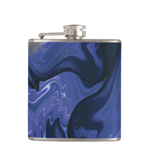 Flasques Parties scintillant bleue Galaxy Swirl Abstrait Mo
