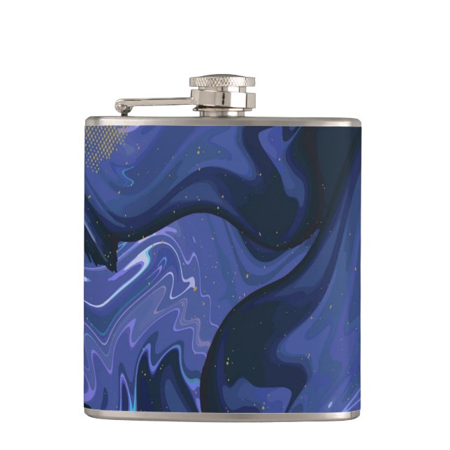 Flasques Parties scintillant bleue Galaxy Swirl Abstrait Mo (Devant)