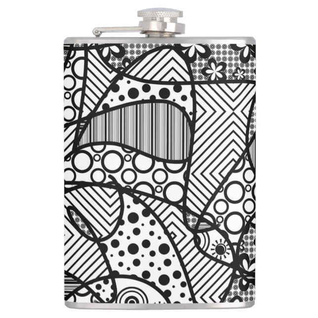 Flasques Patchwork noir et blanc 04 de motif (Devant)