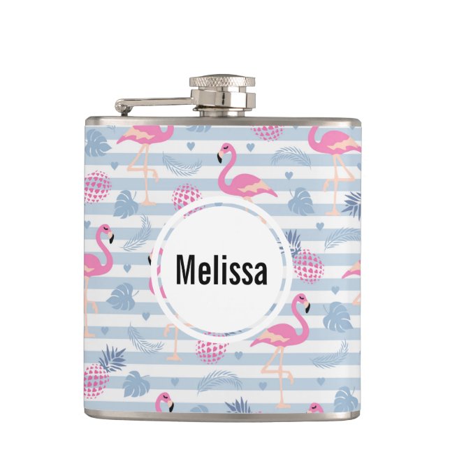 Flasques Patters de Whimsical Flamingo et Pineapple (Devant)