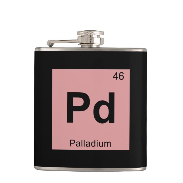 Flasques Pd - Symbole de table périodique de la chimie du p (Devant)
