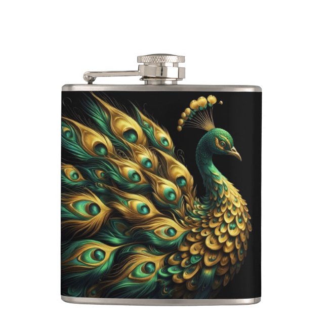 Flasques Peacock Vert et Or Majestic (Devant)