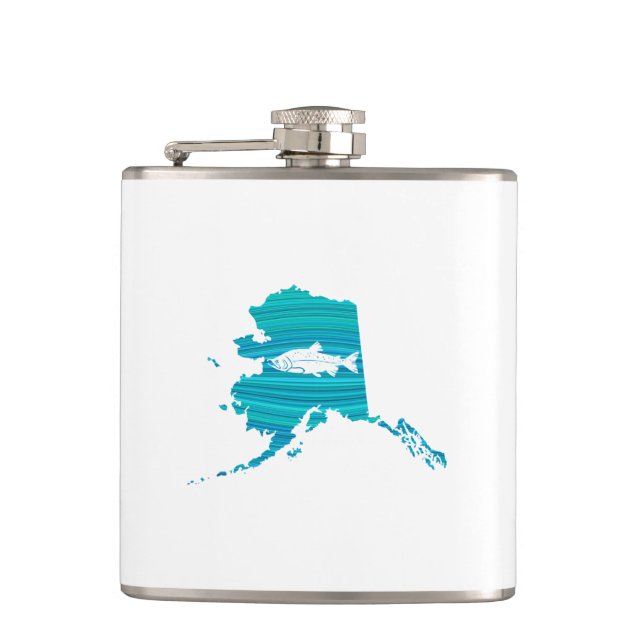 Flasques Pêche Saumon de la vague de l'Alaska (Devant)